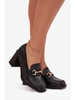 Dámské polobotky na podpatku s a zlatým detailem Černé model 21709845 - Boto Dámské polobotky na podpatku s a zlatým detailem Černé model 21709845 - Boto