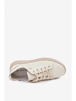 Kožené dámské polobotky Vinceza 41508 světle béžové