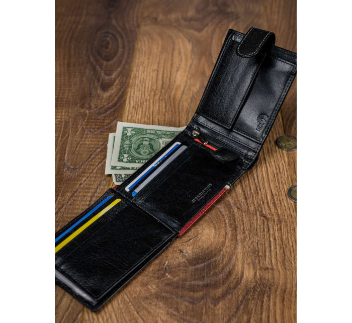 Pánské peněženky 324L RBA D BLACK RED černá