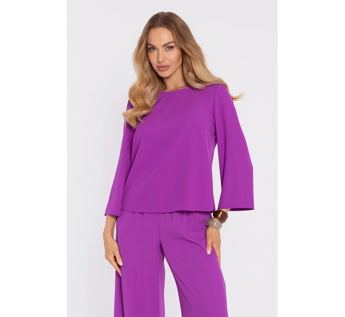 Elegantní halenka s rukávy levandulová model 22040529 - Moe