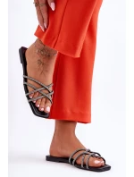 Dámské Šněrovací Sandály S Proužky A Džety Černé Leomi Dámské Šněrovací Sandály S Proužky A Džety Černé Leomi