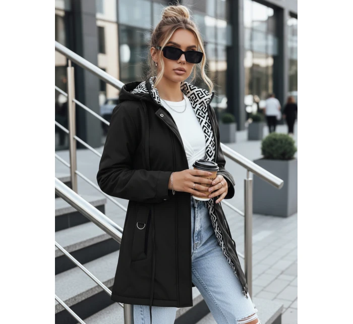 Kurtka parka damska z kapturem czarna model 22028056 - FashionStreet