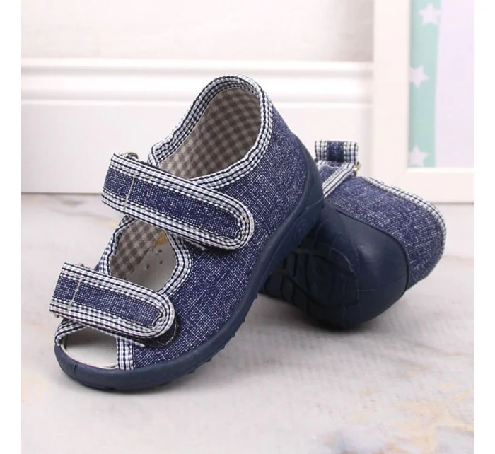 Chlapecké domácí pantofle sandály tmavě modré Nazo