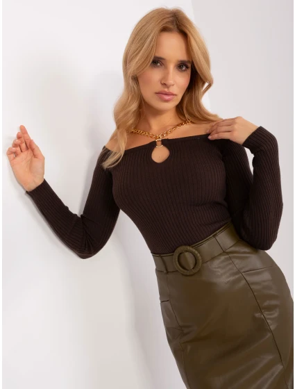 Sweter EM SW model 19069264 ciemny brązowy - FPrice
