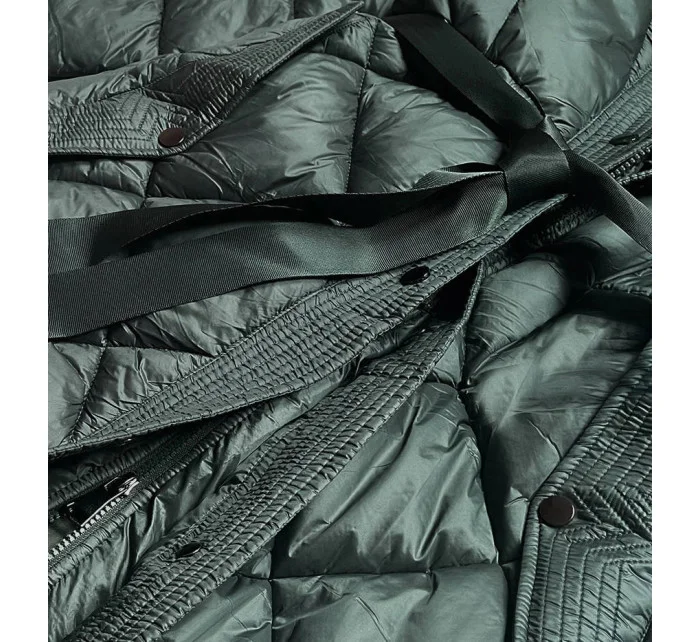 DŁUGA KURTKA PUCHOWA DAMSKA ZIELONA model 21244358 - Ann Gissy