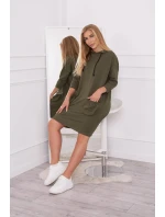 Kaki šaty s kapucí Kaki šaty s kapucí