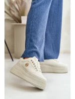 Sneakersy Dámské Sportovní Boty Zateplené Na Masivní Podešvi Béžové Ardiela Sneakersy Dámské Sportovní Boty Zateplené Na Masivní Podešvi Béžové Ardiela