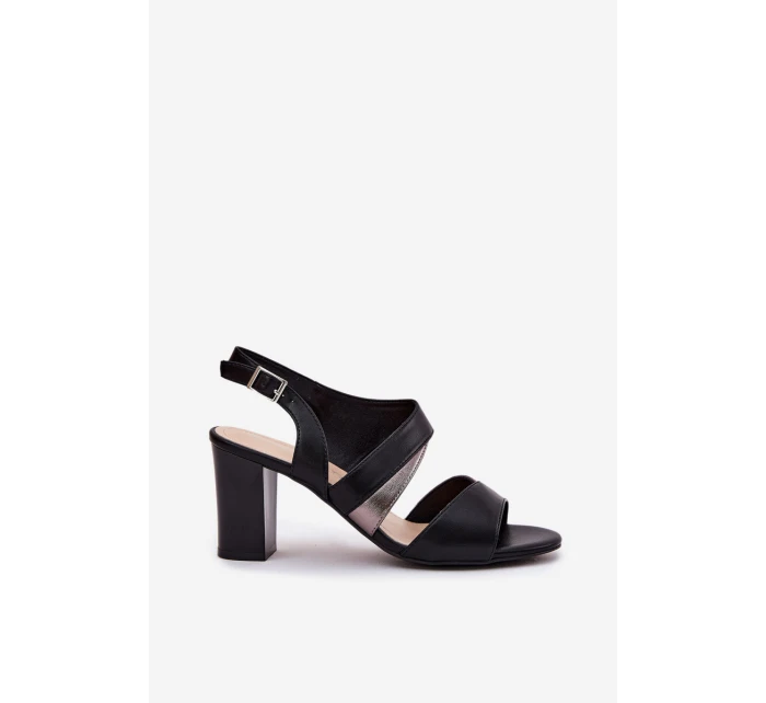 Dámské sandály na sloupku Sergio Leone SK866 Černé