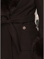 Płaszcz damski z odpinanym brązowy model 22404904 - FashionStreet Płaszcz damski z odpinanym brązowy model 22404904 - FashionStreet