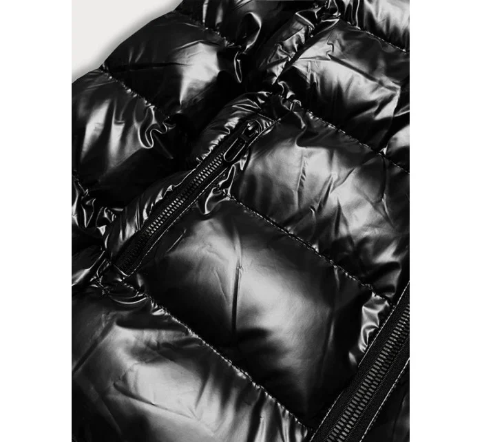 METALICZNA KURTKA DAMSKA Z KAPTUREM CZARNA model 21243037 - SPEED.A