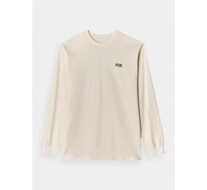 Pánské tričko oversize s potiskem a dlouhým rukávem 4F 4FWAW24TLONM315-11S Pánské tričko oversize s potiskem a dlouhým rukávem 4F 4FWAW24TLONM315-11S