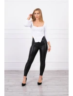 Halenka s žebrovaným výstřihem bílá