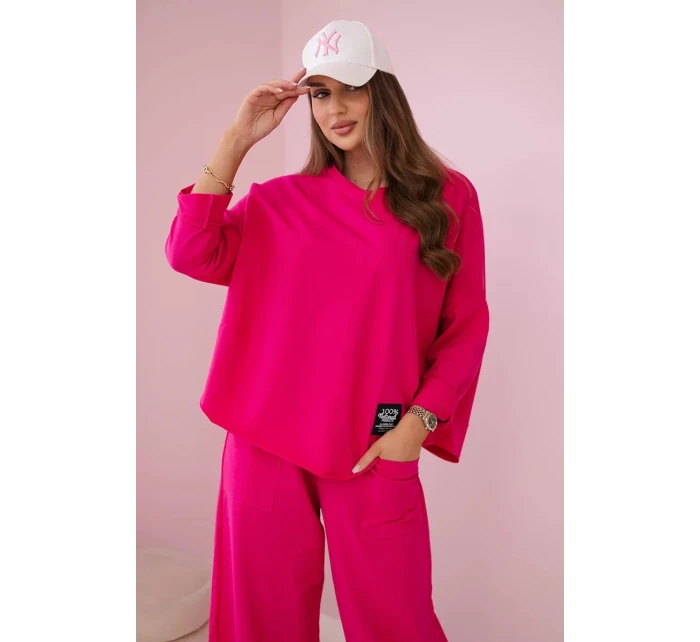 Bavlněná mikina kalhoty set fuchsie Bavlněná mikina kalhoty set fuchsie