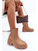 Dámské kožené botky se zdobením Bežové model 21633828 - Boto Dámské kožené botky se zdobením Bežové model 21633828 - Boto