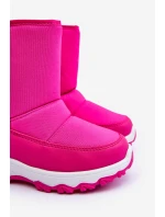 Dětské růžové zateplené sněhule s rzepem Big Star MM374121 Dětské růžové zateplené sněhule s rzepem Big Star MM374121