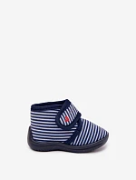 Dětské pantofle na suchý zip pruhované tmavě modré Lavelle