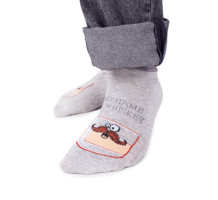 Yoclub Bavlněné ponožky Vzory Barvy SKS-0086F-C200 Grey