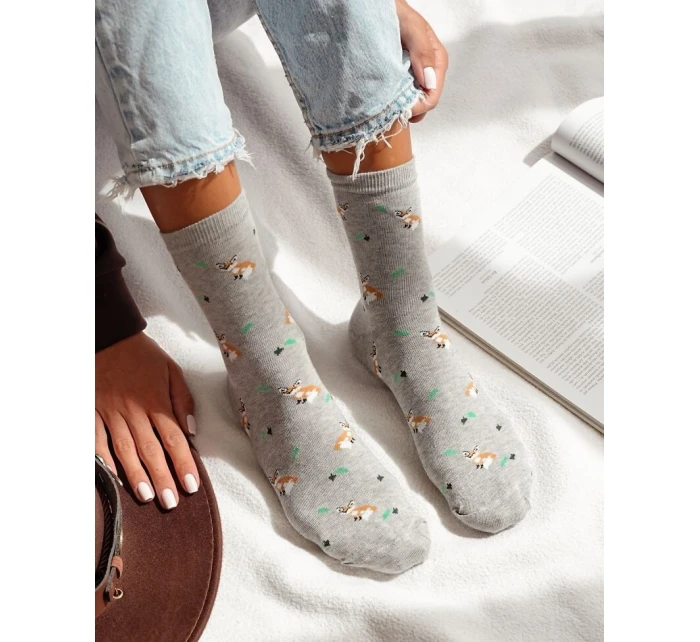 Milena ponožky 0200-182 Lišky a listy 37-41