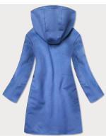 Světle modrý krátký dámský kabát s kapucí (GSQ2311)