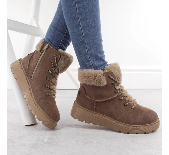 Boty s kožešinou W model 20739487 - Rieker Boty s kožešinou W model 20739487 - Rieker