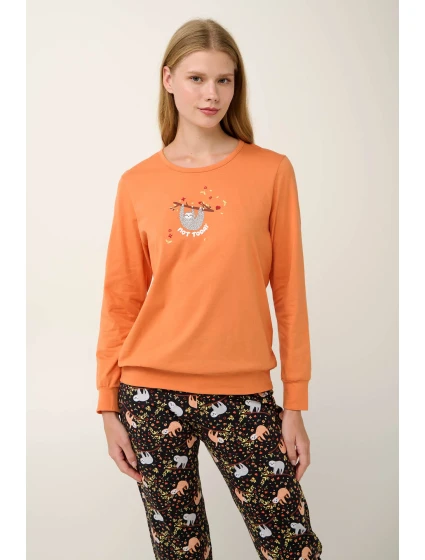 Bavlněné dámské pyžamo s manžetami model 20617688 - Vamp