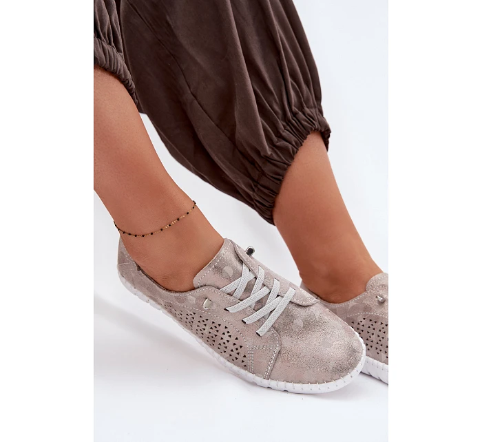 Dámské perforované polobotky z přírodního semiše model 22094952 - EVENTO Dámské perforované polobotky z přírodního semiše model 22094952 - EVENTO