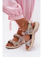 Kožené vzorované dámské sandály v sportovním stylu Morenia