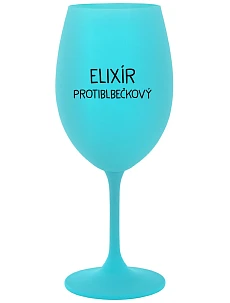 ELIXÍR PROTIBLBEČKOVÝ - tyrkysová sklenice na víno 350 ml