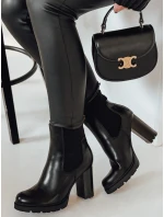 Dámské boty CHICMOVE na podpatku černé FashionStreet ZY0578