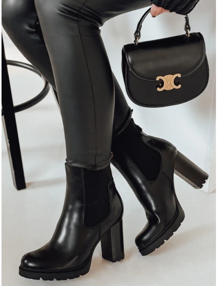 Dámské boty CHICMOVE na podpatku černé FashionStreet ZY0578