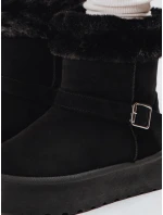 Dámské semišové sněhule s kožešinou černé FashionStreet ZY1273