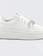 Bílé dámské sportovní boty s řetízkem (B-545)