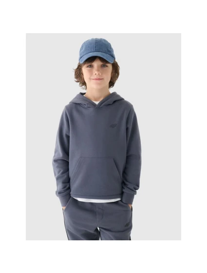 Chlapecká nepruhovaná mikina s kapucí 4F Junior 4FJWMM00TSWSM1292-25S