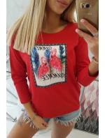 Halenka s 3D grafikou model 18743992 červená - K-Fashion Halenka s 3D grafikou model 18743992 červená - K-Fashion