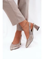 Kožené Dámské Sandály Na Podpatku Se model 21691268 - VINCEZA Kožené Dámské Sandály Na Podpatku Se model 21691268 - VINCEZA