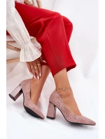 Elegantní lodičky na podpatku v růžové model 21692745 růžové - VINCEZA