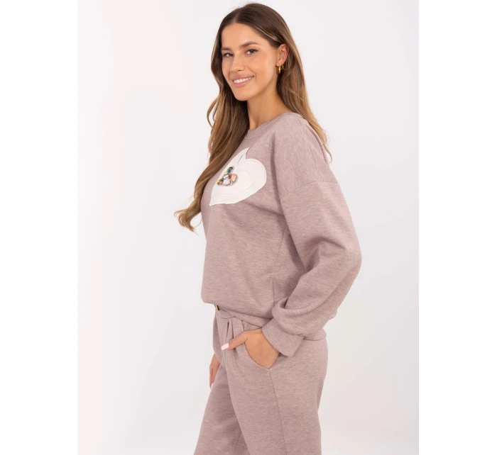 Bluza DHJ BL model 20857392 ciemny bezowy - FPrice Bluza DHJ BL model 20857392 ciemny bezowy - FPrice