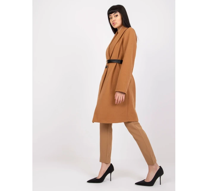 Dámský kabát DHJ PL model 17050373 velbloudí - FPrice Dámský kabát DHJ PL model 17050373 velbloudí - FPrice