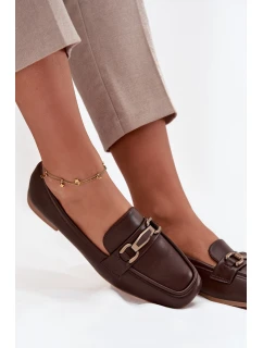 Dámské loafers polobotky s ozdobou Priscelle – hnědé
