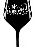 VÍNOSAURUS - černá nerozbitná sklenice na víno 470 ml
