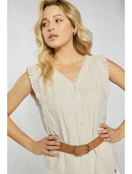 Dámská Mušelínová halenka Béžová - Monnari