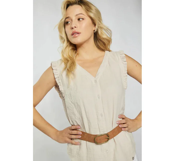 Dámská Mušelínová halenka Béžová - Monnari