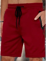 Pánské bordó teplákové kraťasy Dstreet model 21987764 - FashionStreet