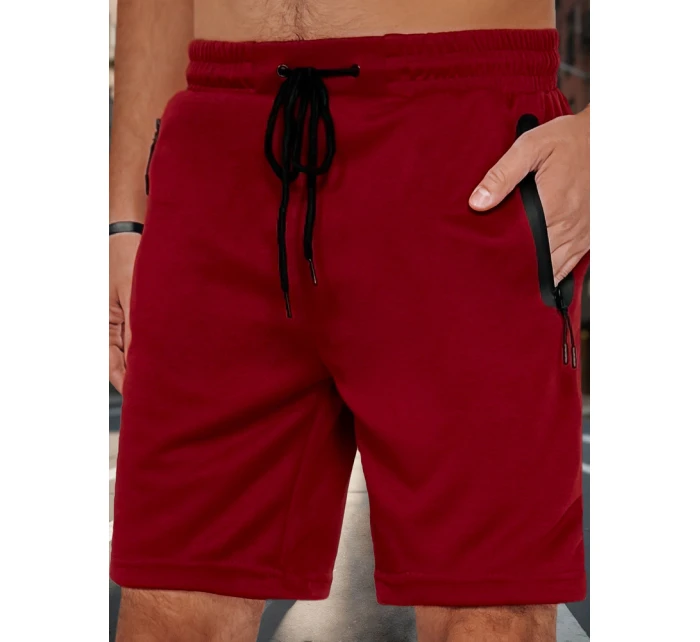 Pánské bordó teplákové kraťasy Dstreet model 21987764 - FashionStreet