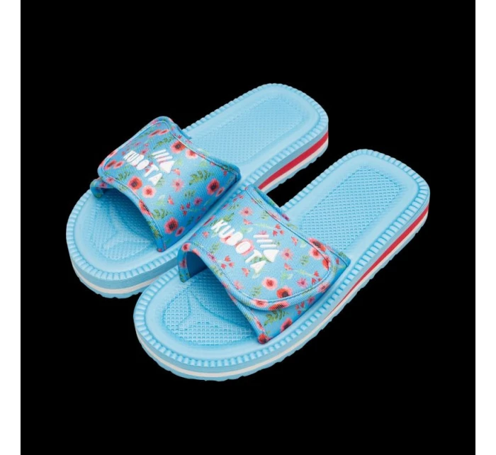 Klapky na suchý zip Kubota vícebarevné květinové modré K25SS-100-001-14-1