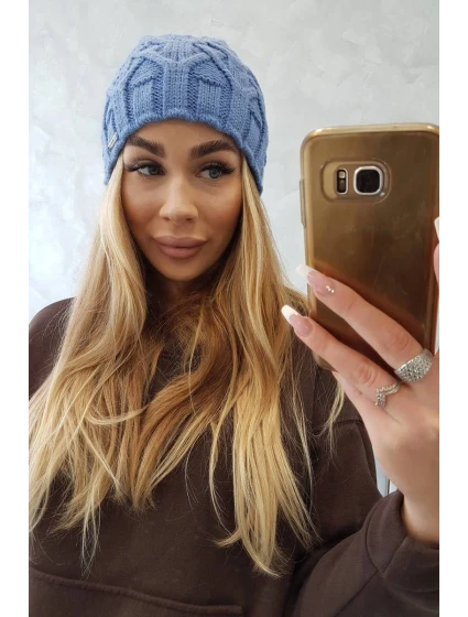 Sonia model 18749889 džínová fleecová čepice - K-Fashion Sonia model 18749889 džínová fleecová čepice - K-Fashion