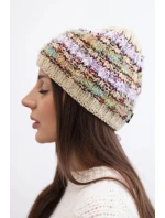 Dámská zimní vlněná čepice s ozdobnými krystalky K399 černá