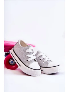 Dětské tenisky vázané stříbrný model 21587120 - Boto