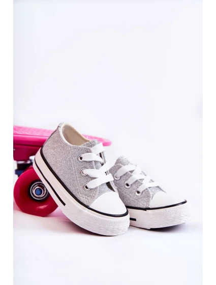 Dětské tenisky vázané stříbrný model 21587120 - Boto