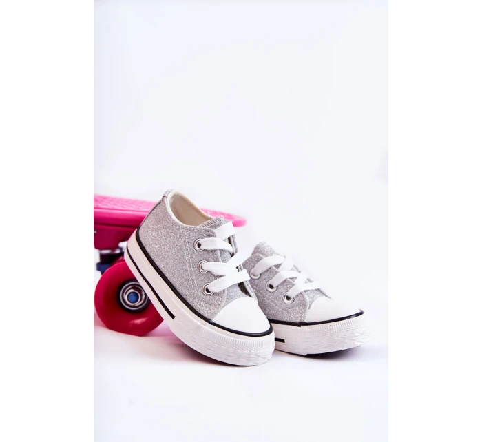 Dětské tenisky vázané stříbrný model 21587120 - Boto